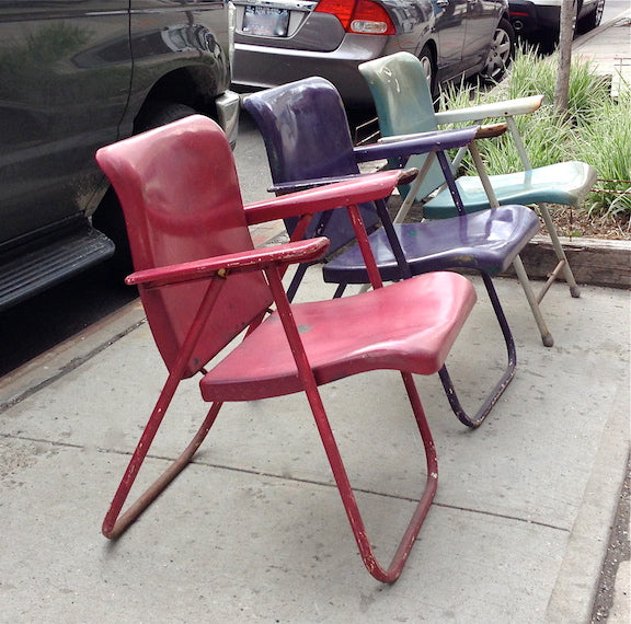 Russel Wright metal folding porch chairs cityFoundry