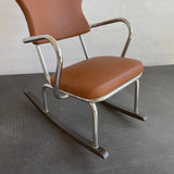Art Deco Chrome And Leather Rocking Chair