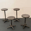 Industrial Adjustable Brushed Steel Swivel Pedestal Stools