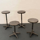 Industrial Adjustable Brushed Steel Swivel Pedestal Stools