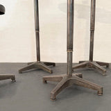 Industrial Adjustable Brushed Steel Swivel Pedestal Stools