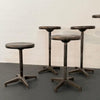 Industrial Adjustable Brushed Steel Swivel Pedestal Stools