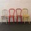 Set Of Four Industrial Painted Steel Café Dining Chairs