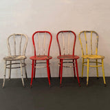 Set Of Four Industrial Painted Steel Café Dining Chairs