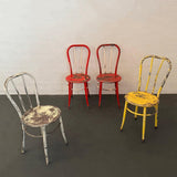 Set Of Four Industrial Painted Steel Café Dining Chairs