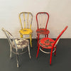 Set Of Four Industrial Painted Steel Café Dining Chairs