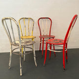 Set Of Four Industrial Painted Steel Café Dining Chairs