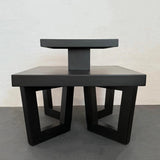 Art Deco Black Lacquered Tiered Side Table In The Style Of Paul Frankl