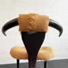 Rustic Mid-Century Horn Back Cowhide Accent Chair