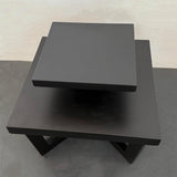 Art Deco Black Lacquered Tiered Side Table In The Style Of Paul Frankl