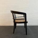 Mid-Century Lacquered Walnut Barrel Chair By Edward Wormley For Drexel