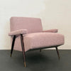 Mid-Century Modern Bouclé Upholstered Maple Lounge Chair