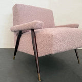 Mid-Century Modern Bouclé Upholstered Maple Lounge Chair