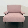 Mid-Century Modern Bouclé Upholstered Maple Lounge Chair