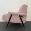 Mid-Century Modern Bouclé Upholstered Maple Lounge Chair