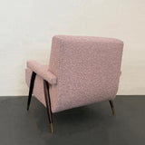 Mid-Century Modern Bouclé Upholstered Maple Lounge Chair