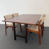 Mid-Century Modern Rosewood Flip-Top Dining Table Console By Harvey Probber