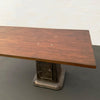 Custom Industrial Maple And Cast Iron Cantilever Table