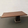 Custom Industrial Maple And Cast Iron Cantilever Table