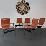 Set of Six Leather "T" Chairs By Katavolos, Kelley & Littell For Laverne Inc.