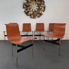 Set of Six Leather "T" Chairs By Katavolos, Kelley & Littell For Laverne Inc.