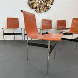 Set of Six Leather "T" Chairs By Katavolos, Kelley & Littell For Laverne Inc.