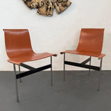 Set of Six Leather "T" Chairs By Katavolos, Kelley & Littell For Laverne Inc.