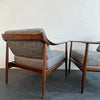 Mid-Century Modern Walnut Lounge Chairs By Knoll Antimott