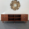 Mid-Century Modern Walnut Credenza Bookcase With Y Pulls By Jens Risom