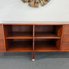 Mid-Century Modern Walnut Credenza Bookcase With Y Pulls By Jens Risom