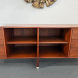 Mid-Century Modern Walnut Credenza Bookcase With Y Pulls By Jens Risom