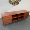 Mid-Century Modern Walnut Credenza Bookcase With Y Pulls By Jens Risom