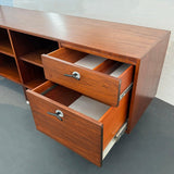 Mid-Century Modern Walnut Credenza Bookcase With Y Pulls By Jens Risom