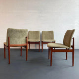 Danish Modern Upholstered Dining Chairs Model 191 By Finn Juhl