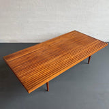 Mid-Century Modern Wide Slat Mahogany Coffee Table By Mel Smilow