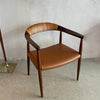 Danish Modern Rosewood Leather Chair After Hans J. Wegner