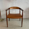 Danish Modern Rosewood Leather Chair After Hans J. Wegner