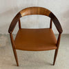 Danish Modern Rosewood Leather Chair After Hans J. Wegner