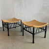 Cowhide Upholstered Egyptian Thebes Stools For Liberty & Co.