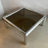 Polished Aluminum "Tubo" Coffee Table By John Mascheroni For Vecta