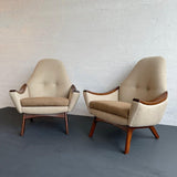 Mid-Century Modern High-Back Upholstered Lounge Chairs By Adrian Pearsall