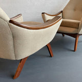 Mid-Century Modern High-Back Upholstered Lounge Chairs By Adrian Pearsall