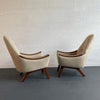 Mid-Century Modern High-Back Upholstered Lounge Chairs By Adrian Pearsall