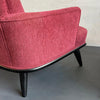 Hollywood Regency Upholstered Walnut Lounge Armchairs