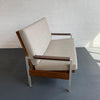 Mid-Century Modern Walnut Loveseat Sofa By Steelcase