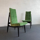 Pair Of Mid-Century Modern Highback Accent Chairs