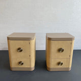 Art Deco Leather Faux Shagreen Night Stands By Gilbert Rohde