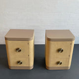 Art Deco Leather Faux Shagreen Night Stands By Gilbert Rohde