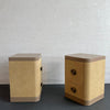 Art Deco Leather Faux Shagreen Night Stands By Gilbert Rohde