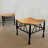 Cowhide Upholstered Egyptian Thebes Stools For Liberty & Co.